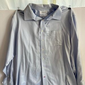 Cremieux Pima Cotton Baby Blue Men’s Button Long Sleeve Shirt Size 17.5 x 35